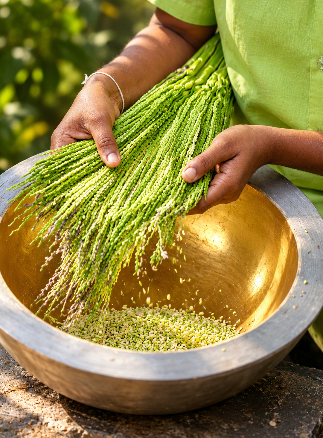 Medizinzubereitung aus frischen Kräutern der Region, rund um Ambalangoda, im Ayurveda-Resort Lanka Ayurveda Garden auf Sri Lanka.